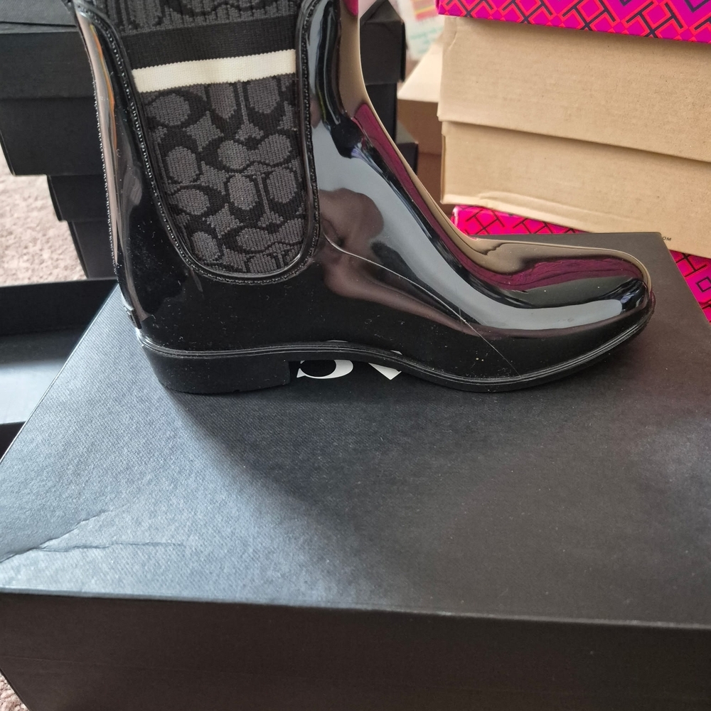 Coach Black Gloss Chelsea Rain Boot for Men